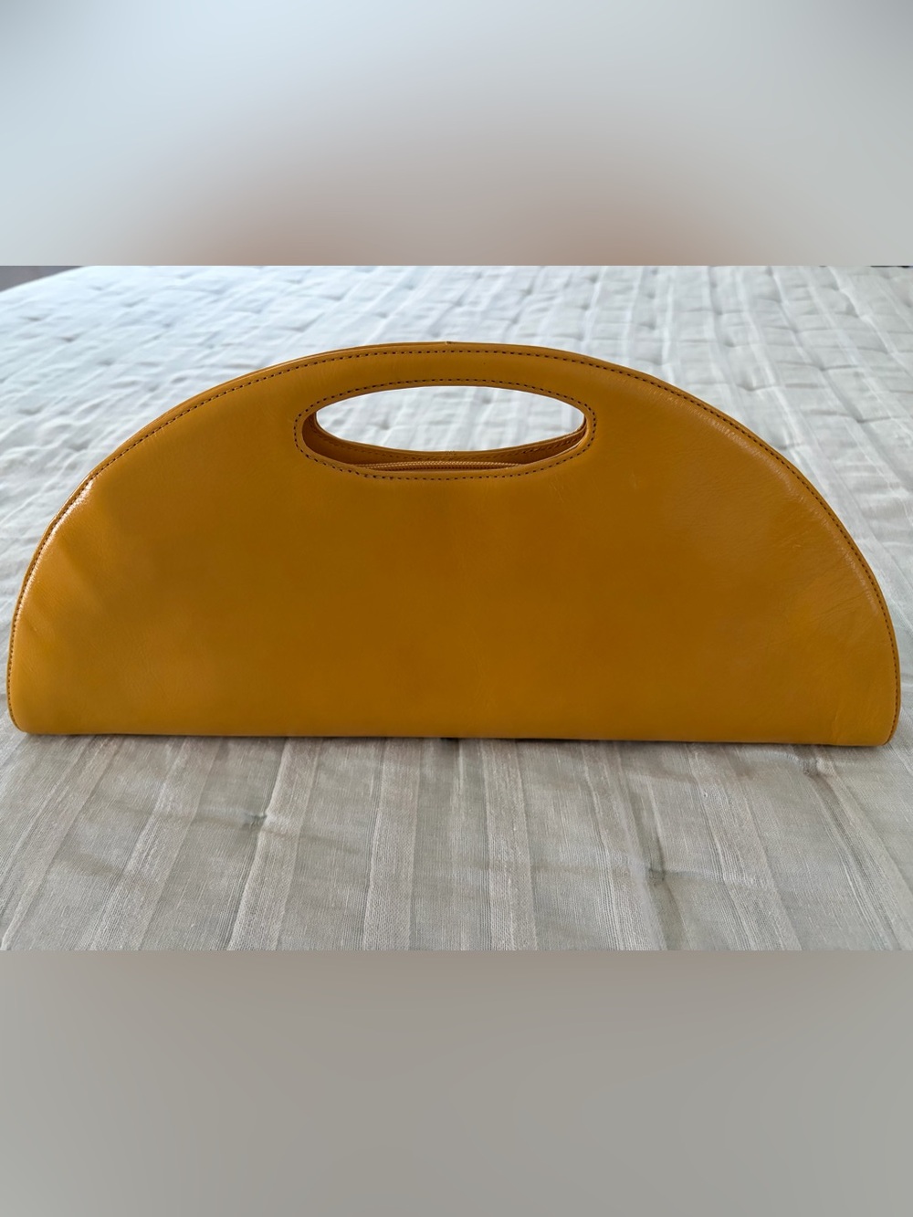 HOBO Mustard Yellow Semi-Circle Leather Clutch